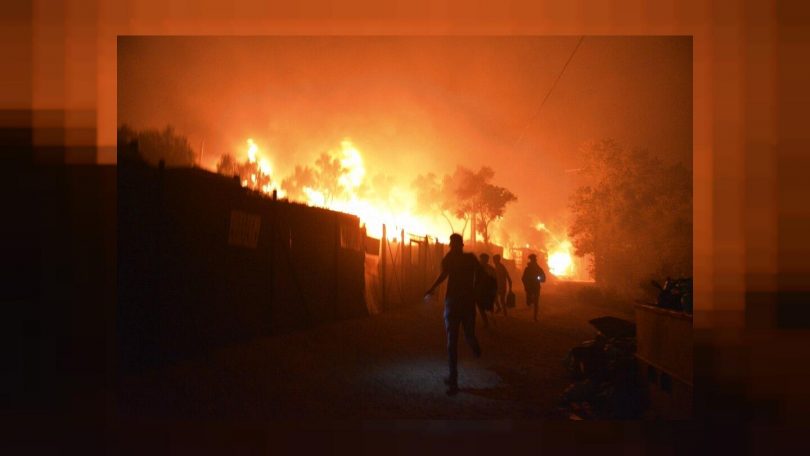 आप्रवासीका शिविरमा आगलागी, एक हजार व्यक्ति भागेको आशंका