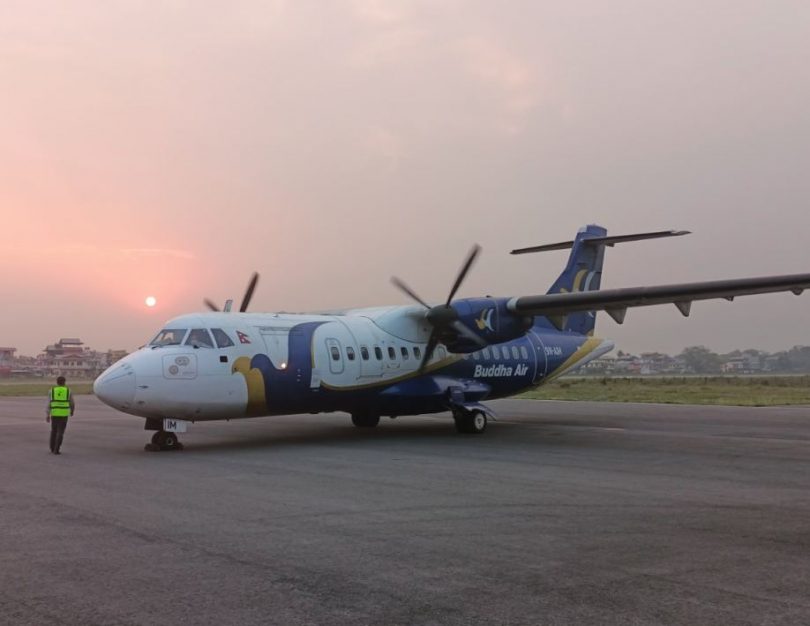 भैरहवाबाट काठमाण्डौ उड्न ठिक्क परेको बुद्धको जहाजको पांग्रा पड्कियो, प्राविधिक जाँच हुँदै