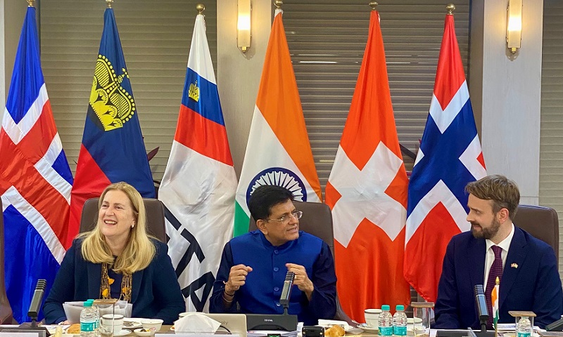 भारत र युरोपेली स्वतन्त्र व्यापार सङ्घबीच एक सय अर्ब डलरको सम्झौतामा हस्ताक्षर