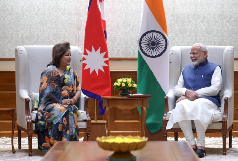 भारतीय प्रधानमन्त्री मोदीसँग परराष्ट्रमन्त्री राणाको शिष्टाचार भेट : मोदीलाई नेपाल भ्रमणको निम्तो