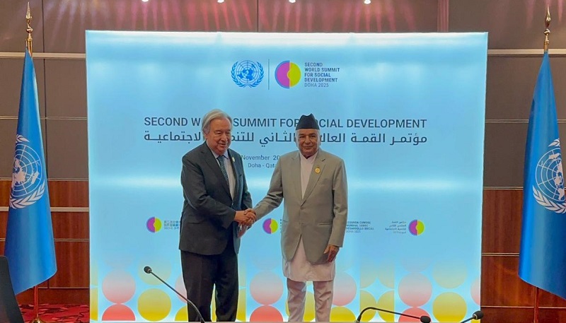 राष्ट्रपति पाैडेलसँग राष्ट्रसङ्घका महासचिव गुटेरेसको शिष्टाचार भेट