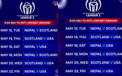 आईसीसी विश्वकप लिग–२ वैशाख १२ देखि काठमाडौंमा सुरु हुने