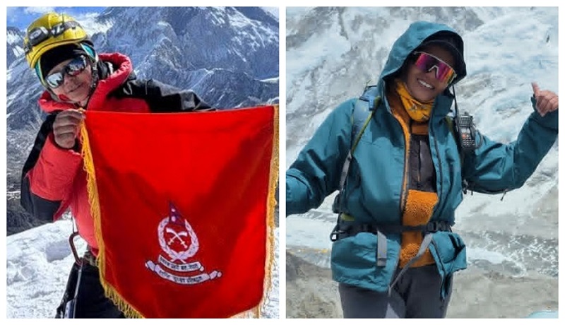 सशस्त्रका प्रहरीका २ महिला कर्मचारीद्वारा सफल सगरमाथा आरोहण