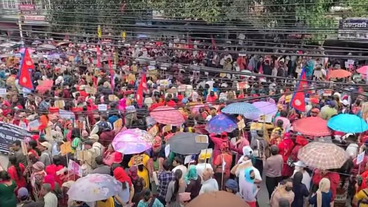 ७ दिनभित्र सूचना खारेजको माग गर्दै पोखरामा सुकुम्वासीको प्रदर्शन