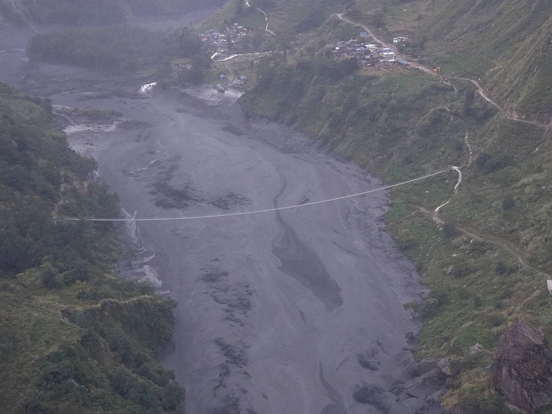 पहिरोले नदी थुनिएर फुट्दा बूढीगण्डकीमा बाढी आएको प्रारम्भिक अनुमान